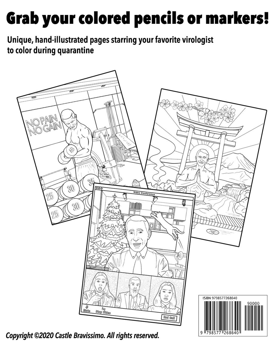 Dr. Anthony Fauci Coloring Book Unique, HandIllustrated Adult Colori